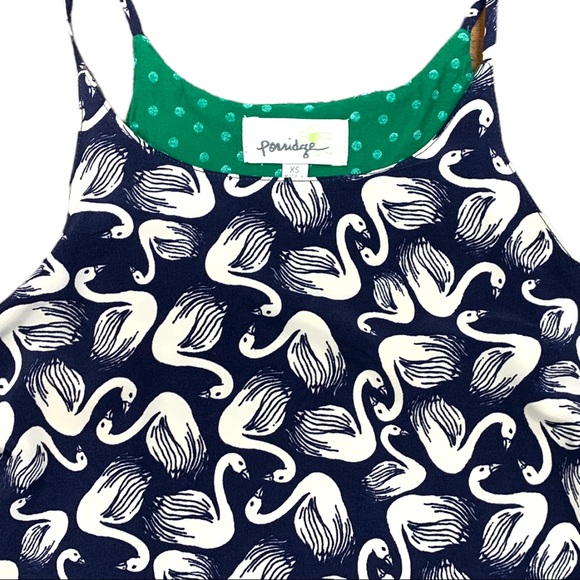 Anthropologie Porridge Swan Polka Dot Layered Split Back Tank Top Blue Green XS - Picture 3 of 5